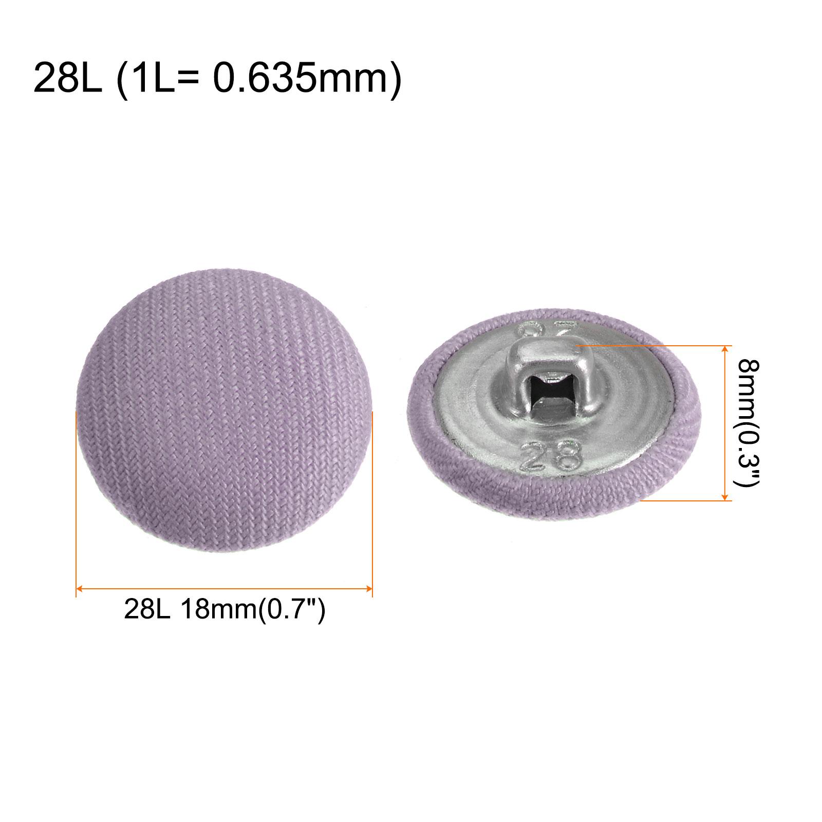 

10 шт. Пуговицы, обтянутые тканью, 18 мм, металлические, круглые, для шитья, желтые/фиолетовые/серые/черные/белые