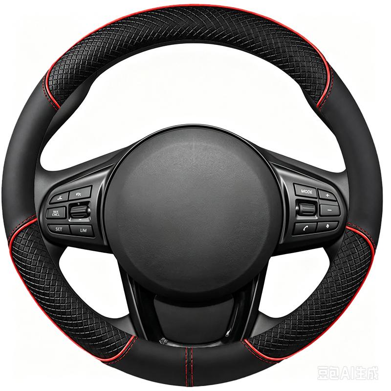 For Toyota Supra GR A90 A91 MK5 -2024 Red Stitch Car Steering Wheel Cover DIY Suede Interior Accessory