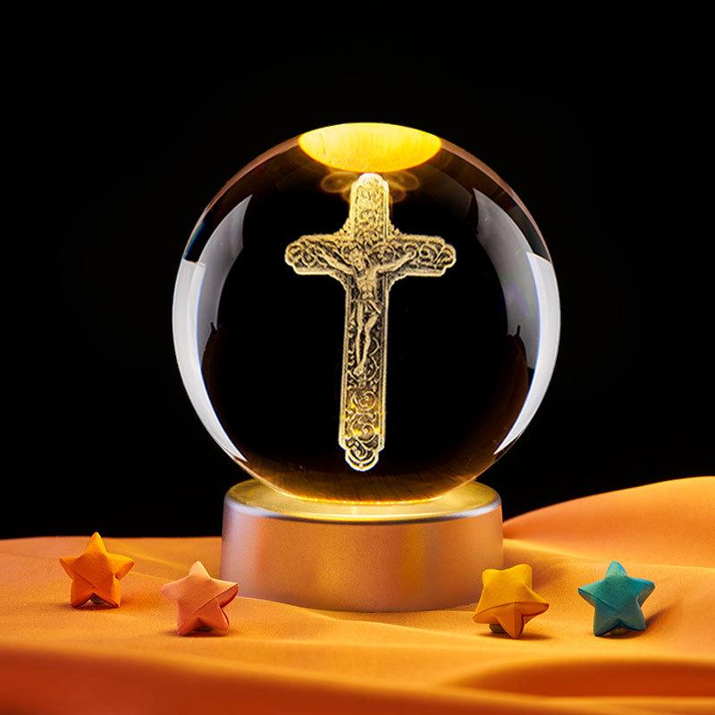 Crystal Ball Ornament Gift for Festivals - Boyfriend to Girlfriend Display Stand