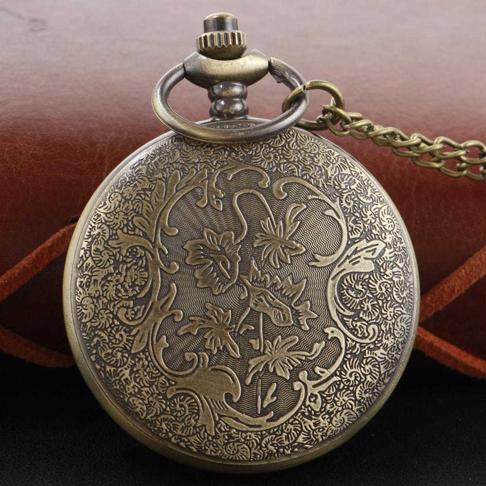 New Bronze in Wonderland Theme Quartz Pocket Watch Pendant Pocket Necklace Watches with FOB Chain Gifts Dropshipping