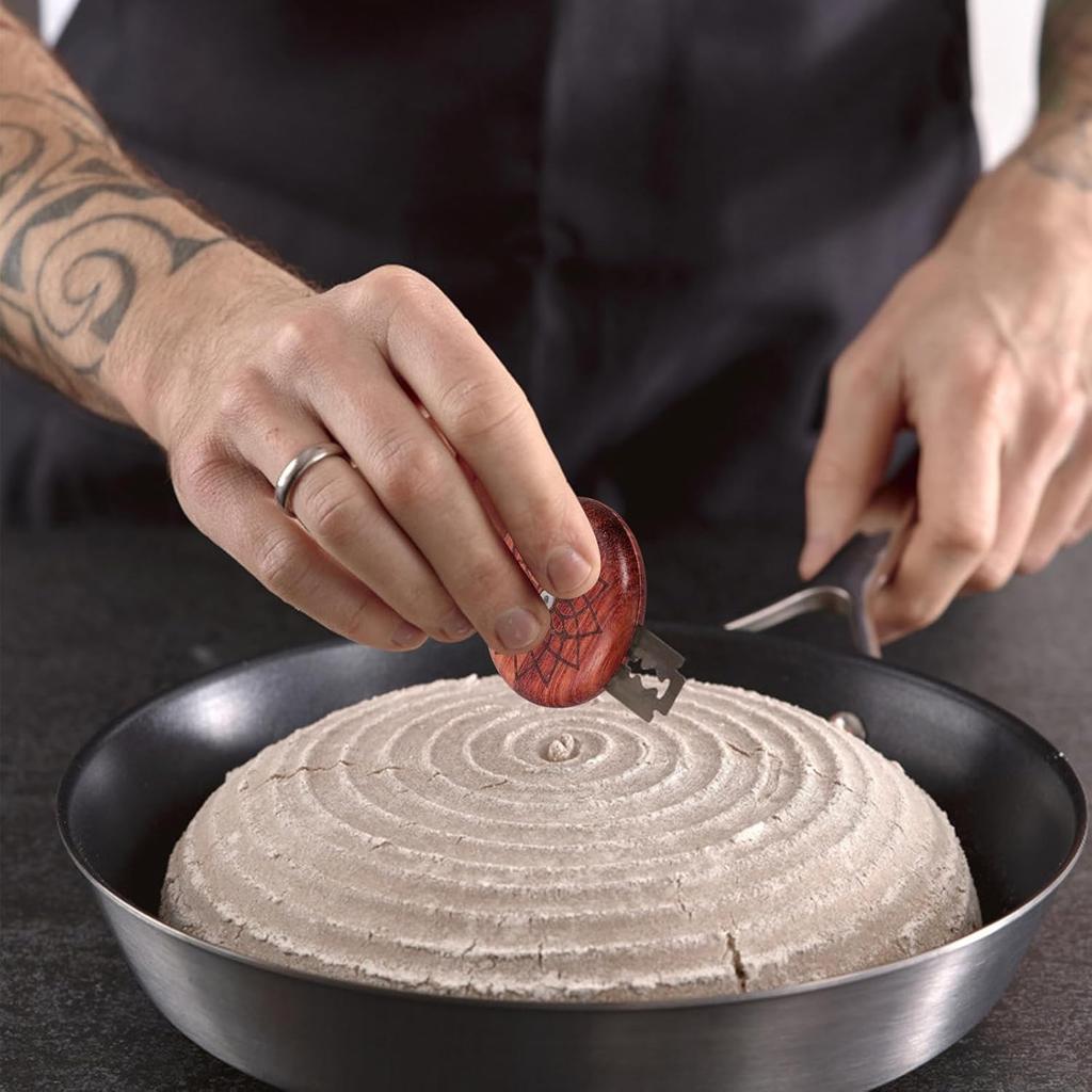 DOITOOL Wooden Bread Lame with 5 Replaceable Razor Blades,Slashing Tool Bread Cutter,BreadSlashing Razor Sour Dough Scoring Tool for Bread Bakers