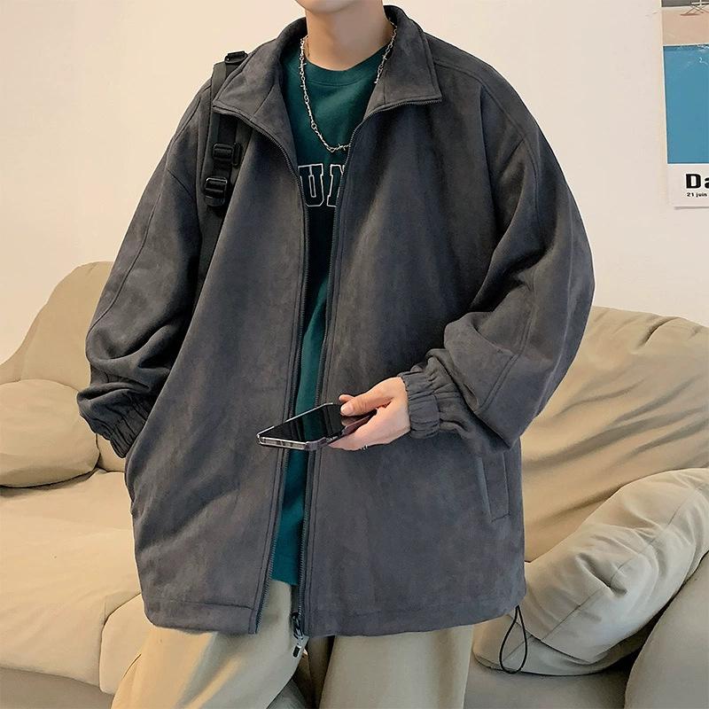 Suede Vintage Jacket for Men Spring and Autumn American Fashion Couple Coat Overalls Casual Boys On Clothes