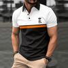 New Summer Men's Printed Button-down Polo Shirts, Sports Polo Shirts and Trendy T-shirts