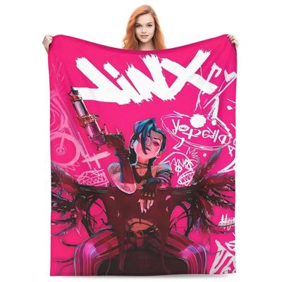Arcane League Jinx Graphs Blanket Quality Super Warm Throw Blanket Winter Camping Home Decor Print Bedspread