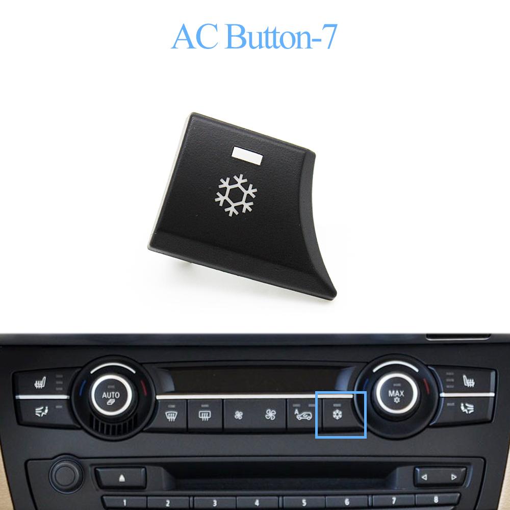 Car Dashboard Air Conditioner AC Button Key Venlitation Auto Knob Switch Cap For BMW X5 X6 E70 E71 E72 2007-2014 64119310445