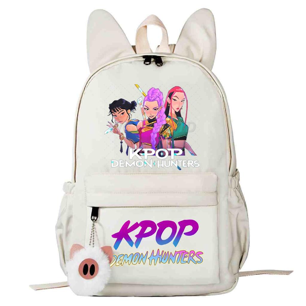 Kpop Anime Cartoon Print Student Korean Version Schoolbag Lightweight Cute Rabbit Ear Backpack