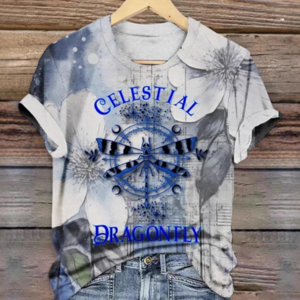 Summer New Creative Pattern 3D Digital Printed Women's Round Neck T-shirts