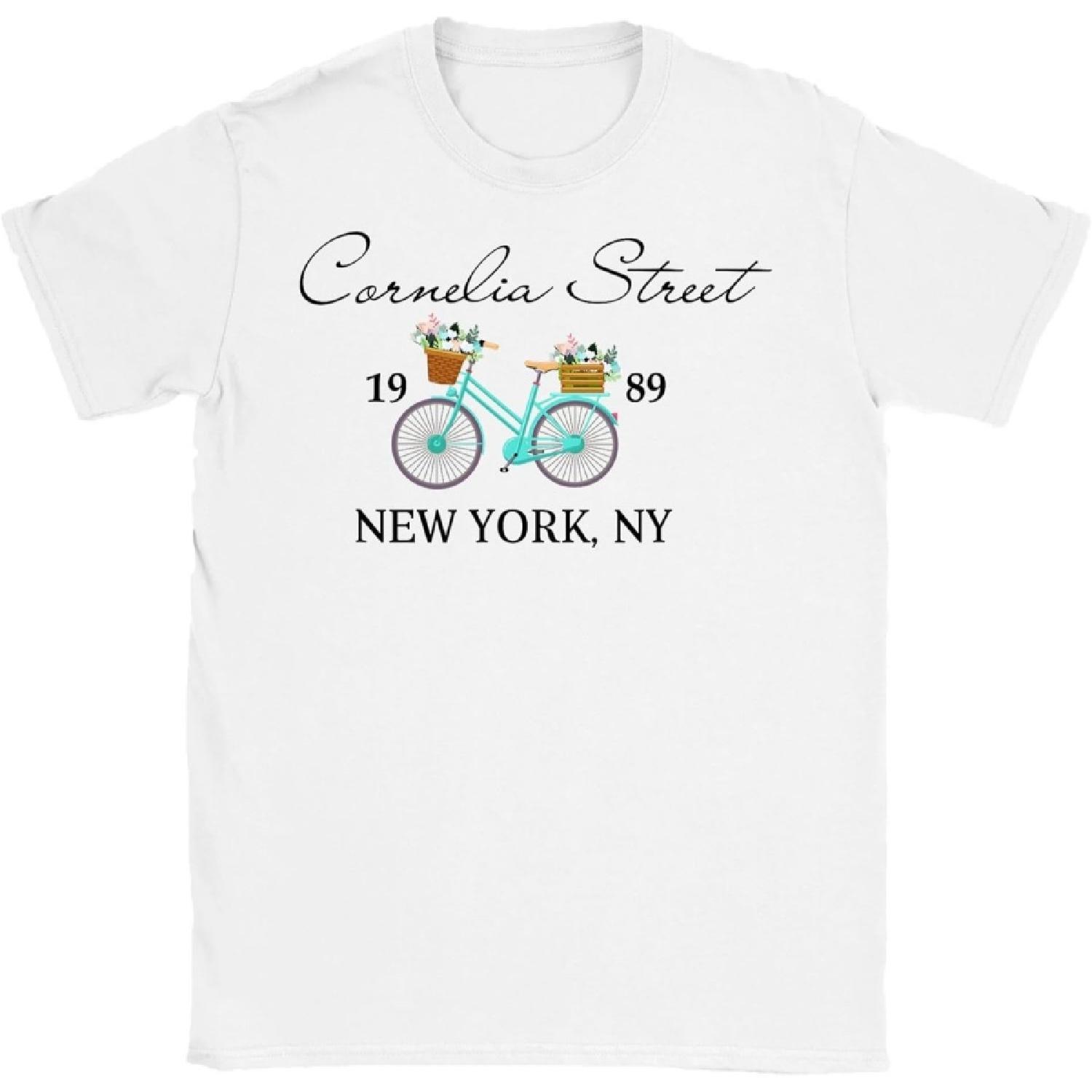 

Cornelia Street Crew New York City 1989 Floral Bike Women T-Shirt, Long Sleeve Shirt, Sweatshirt, Hoodie Unisex Adult Size Made in Canada XXXXXL білий