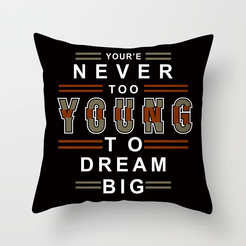 Nordic Black Letter Pillow Cushion Cover Living Room Sofa Car Pillow Cover Home Furnishings