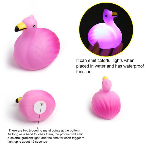 Jucărie de baie pentru copii Flamingo Lumini colorate Lumină LED Plutitoare în siguranță Companion Impermeabil Copii Jucărie de baie pentru copii Cadouri pentru copii