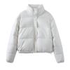 TAOP Womens Stand Collar Short Cotton Puffer Jacket 2026 Petite Fit Solid Color Loose Casual Commuter Wear