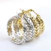 18K Stainless Steel 25MM Wheat Ear Hoop Earrings