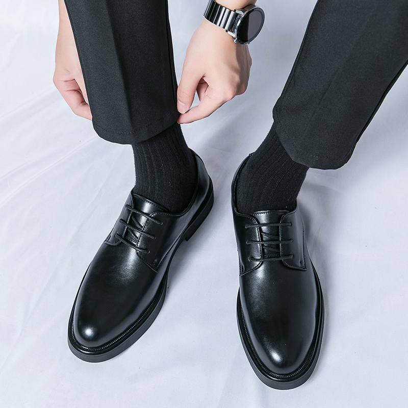 Fashion Classic Italy Pointed Toe Leather Shoes Men Luxury Oxfords Business Formal Office Men Shoes Boos Dress Men Black Wedding Shoes