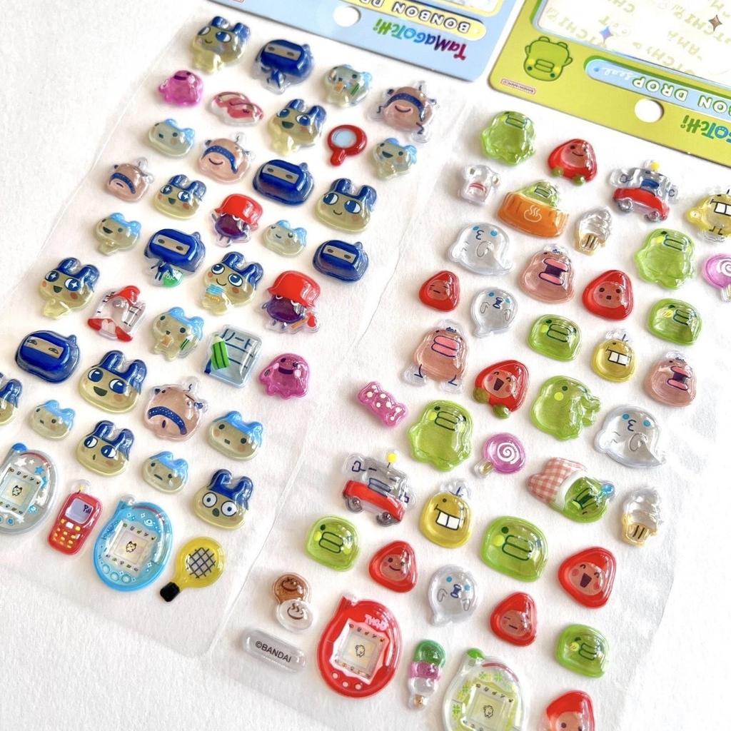 Anime Tamagotchi 3D Stickers Transparent Jelly Crystal DIY Decorative Mametchi Mimitchi Sticker Cute Desktop Phone Case Toy