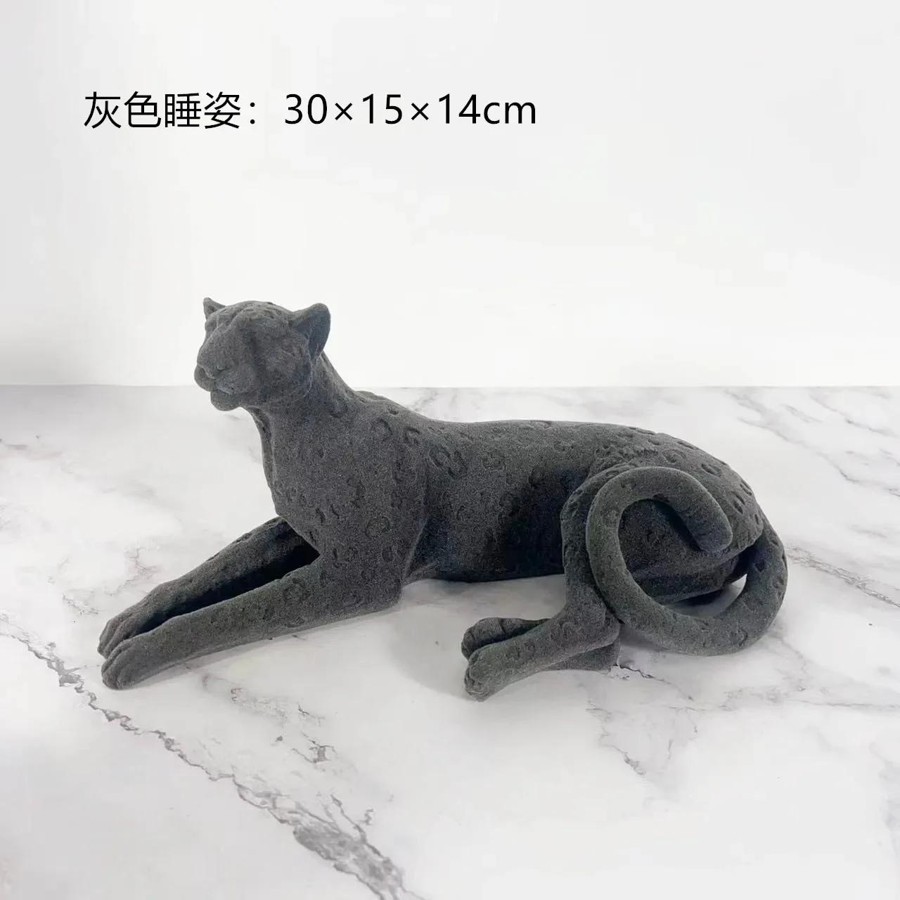 

Леопардовая скульптура из смолы, имитирующая животных, декоративные фигурки гепарда, декоративные аксессуары