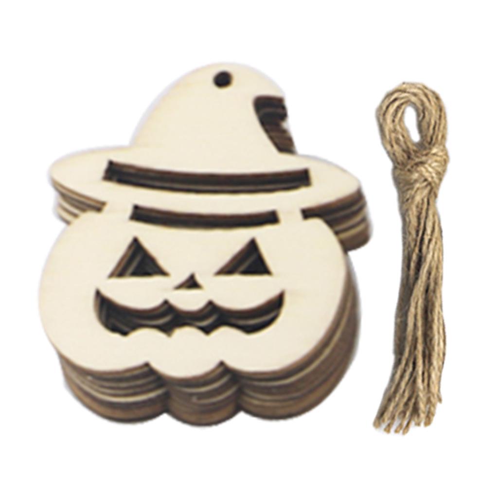 DIY Wooden Halloween Decorations: Creative Crafts & Hanging Ornaments for Festivals Ornament/Nine-compartment Box