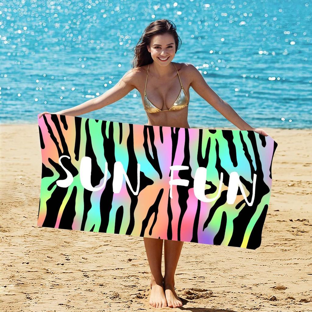 Customizable Large Microfiber Surfing and Beach Towel - Absorbent and Quick-Dry for Adults