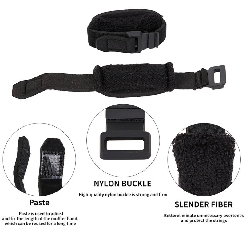 Electric Guitar Muting Strap Adjustable Length Strap Guitar Mute Band Fiber Guitar Dampener Guitar String Mute Dampener