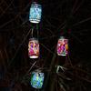 LED Mosaic Solar Lantern Waterproof Mosaic Solar Hanging Light Jar Patio Solar Lantern for Garden Patio Party Yard Balcony Decor
