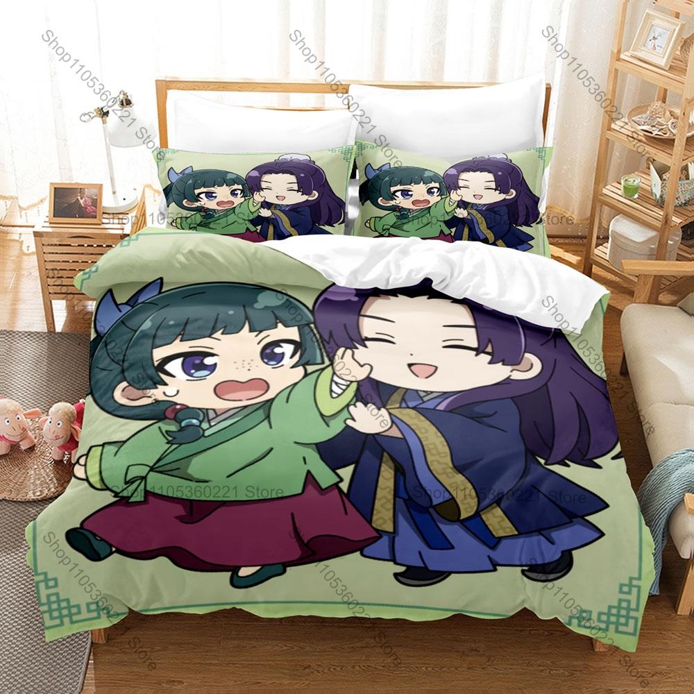 Kusuriya no Hitorigoto Anime Three Piece Bedding Set Hidden Zipper Quilt Cover Bedroom Decor Anime Fans The Apothecary Diaries