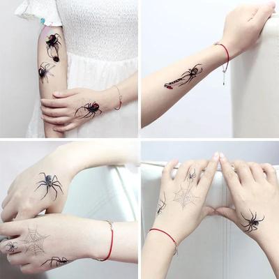 1 τεμ. Αυτοκόλλητα Προσωρινών Τατουάζ Ιστού Αράχνης για Παιδιά για την Ημέρα των Αγίων Πάντων, Αστεία Αδιάβροχα Ψεύτικα Τατουάζ Μεταφοράς Νερού