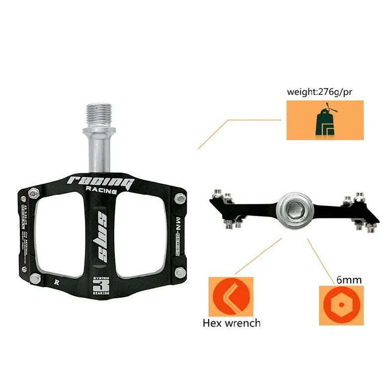 New Ultralight CNC Aluminum Alloy Mountain Bike Platform MTB 3 Bearings Non-slip Road Bicycle Pedal Cycling Parts 276g