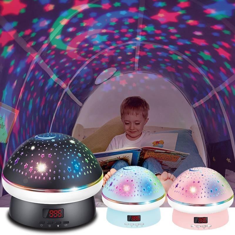 Star Night Projector Light Mushroom Timer Rotation Abs For Kids Gift Bedroom