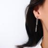 Charm Long Chain Tassel Dangle Earrings for Women Temperament Silver Color Stainless Steel Ear Line Jewelry Korea Fashion
