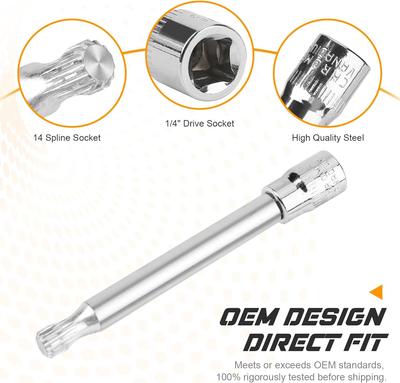 DPS6 Dual Clutch Transmission Reset Tool for Ford Focus - 6DCT250 DSG Actuator Motor Release Unlock Tool, 6mm 14 Spline Socket