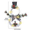Lighted Snowman Wreath Pine Cone Detail Festive Holiday Christmas Tree Home Window Hanging Decorating Decoration Accessory