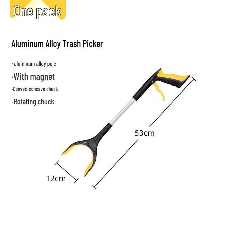 Foldable Long-Handled Aluminum Trash Picker for School Children