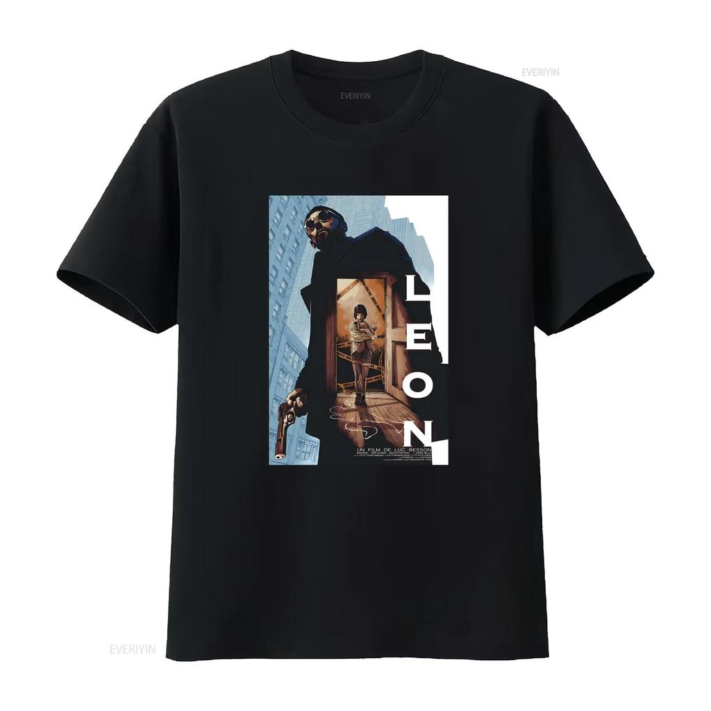 Leon The Professional Jean Reno Film T Shirt Baggy Boyfriend 2185 Vintage Washed Versatile Homme Casual Streetwear Fashion