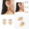 Fashionable Women's Leaf Earrings Alloy Plated Design Ideal For Gift Giving