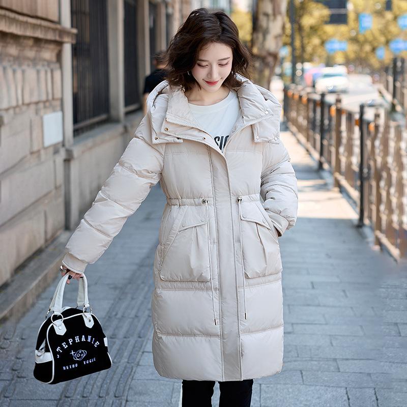 Over-the-knee Mid-length Down Cotton Jacket Women's Winter 2025 New Fashionable Loose Plus Size Thickened Hooded Warm Jacket