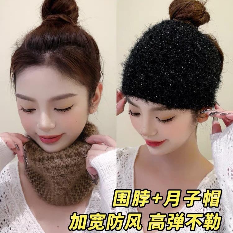 New autumn and winter warm knitted headband squirrel fleece hair accessories wide edge headscarf ear protection warm headband headgear windproof