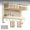 2tier Wall Mounted Towel Rack, Space Aluminum, NoDrill, Cream design