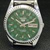 REFURBISHED JAPAN MADE SEIKO 5 AUTOMATIC MENS WATCH GREEN DIAL CUSTOM a440004-2 QV90-a440004
