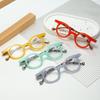 European Retro Round Frame Color-Block Reading Glasses - Stylish, Versatile, Niche Eyewear.