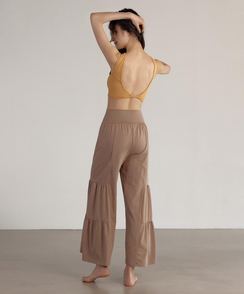 DHYANI Tiered Ruffle Pants (Walnut Eyebrow)