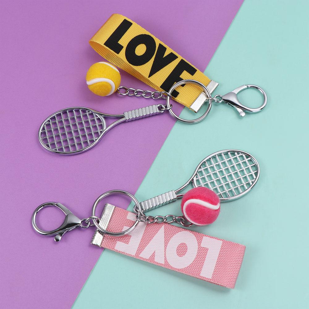 Tennis Racket Tennis Keychain Creative Sports Keyring Jewelry Tennis Racket Pendant  Gift