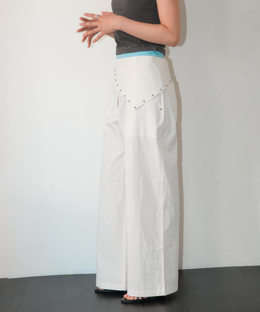 Hombadittingjeu Detachable Stud Belt Pants (Ivory)