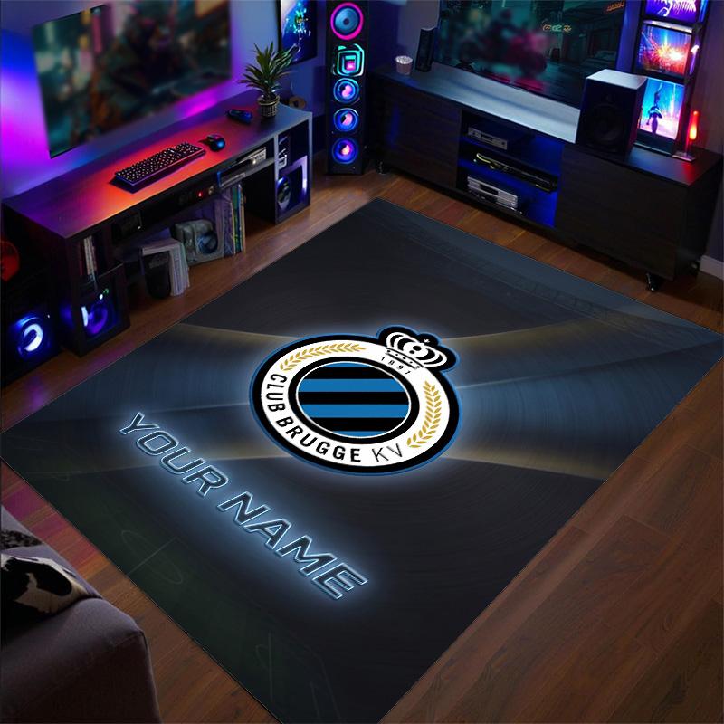 Crystal Velvet Rug Club Brugge FC Print Custom Name Text Floor Mat Home Decor