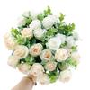 Fiori Artificiali Rosa di Seta Foglie di Eucalipto Bianco Bouquet di Peonie Fiore Finto per Tavolo Matrimonio Festa Vaso Arredamento Casa