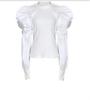 European & American Autumn Women's Slim Fit Lantern Sleeve Top