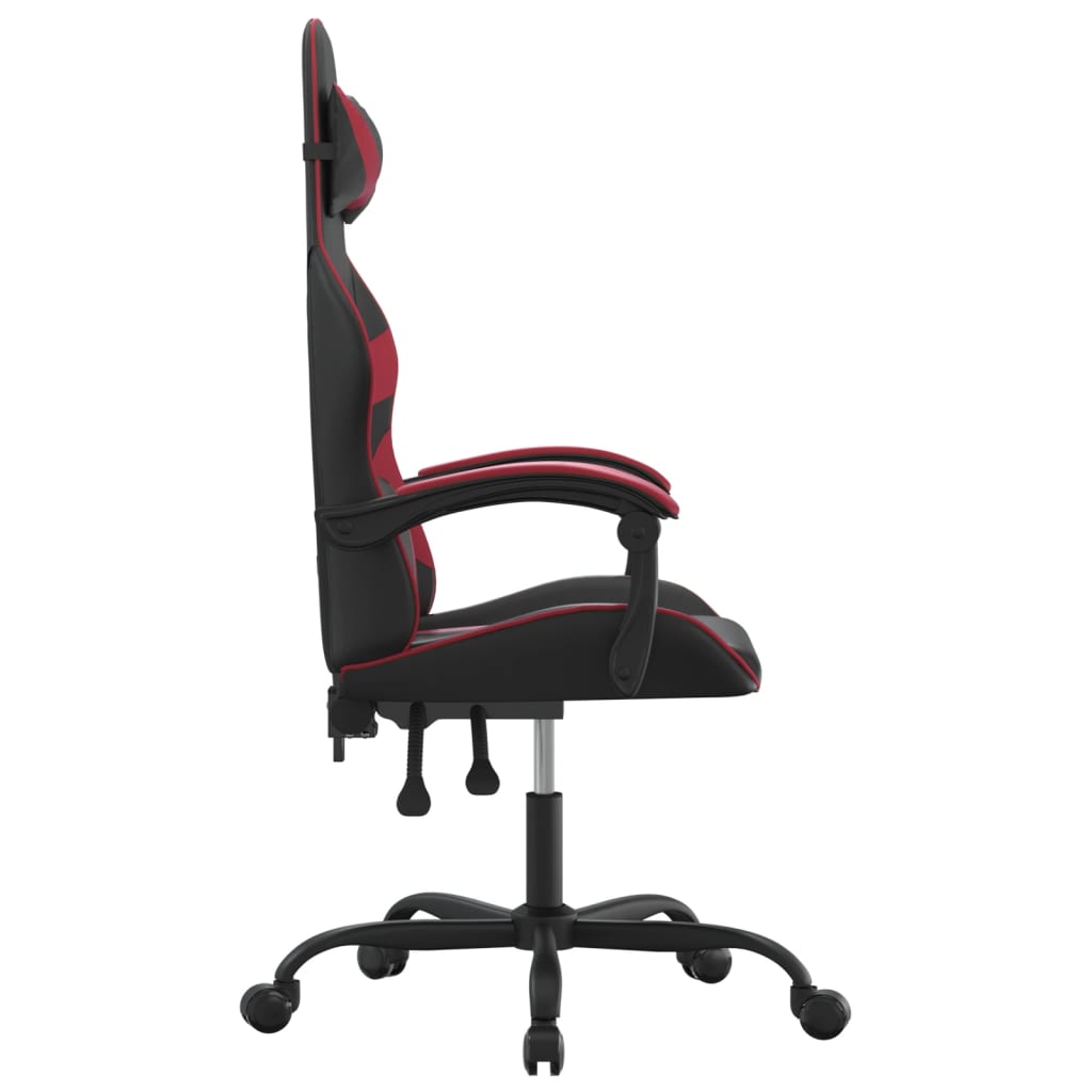 Gaming Chair Swivel Black and Burgundy Artificial Leather