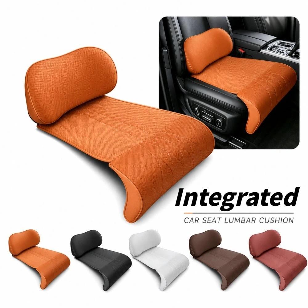 Memory Foam Integrated Lumbar Leg Support Mat Leather Extended Seat Cushion Vehicle Universal