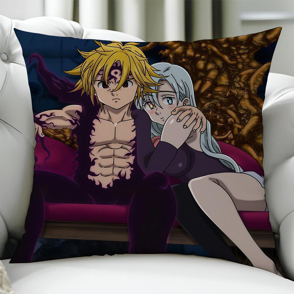 Anime The SSeven DDeadly Sins Meliodas cushion cover Birthday Anniversary Gifts Double Sided Printed Zipper Cushion Cover