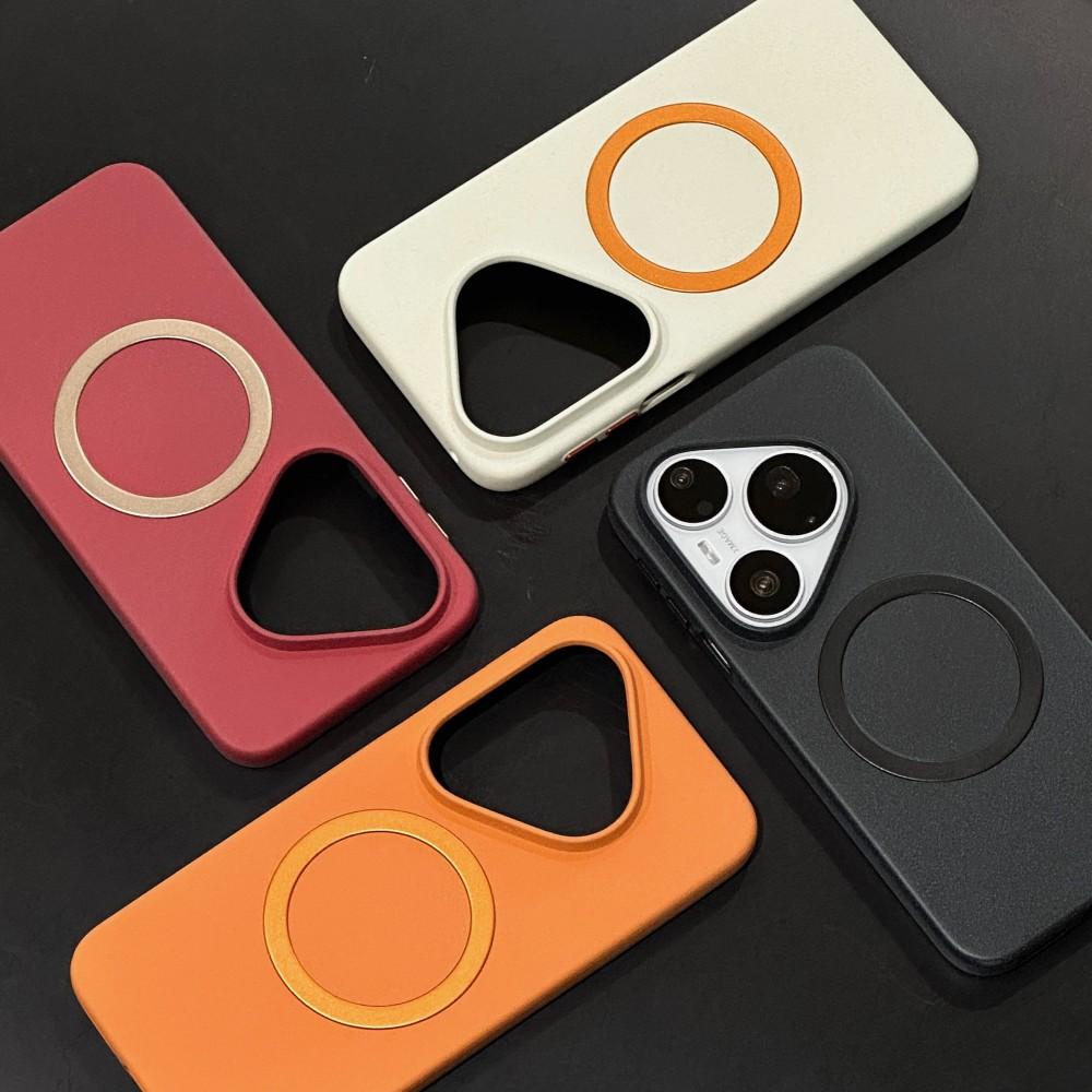 For HuaWei Pura 90 Pro Max Phone Case Matte Magnetic Wireless Charger Shockproof Non-slip Protective Back Cover