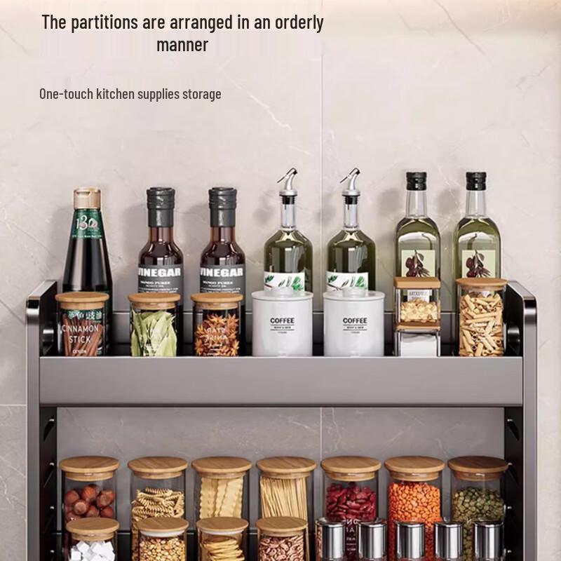 Yunshuang 3-Tier Kitchen Spice Rack with 5 Jars