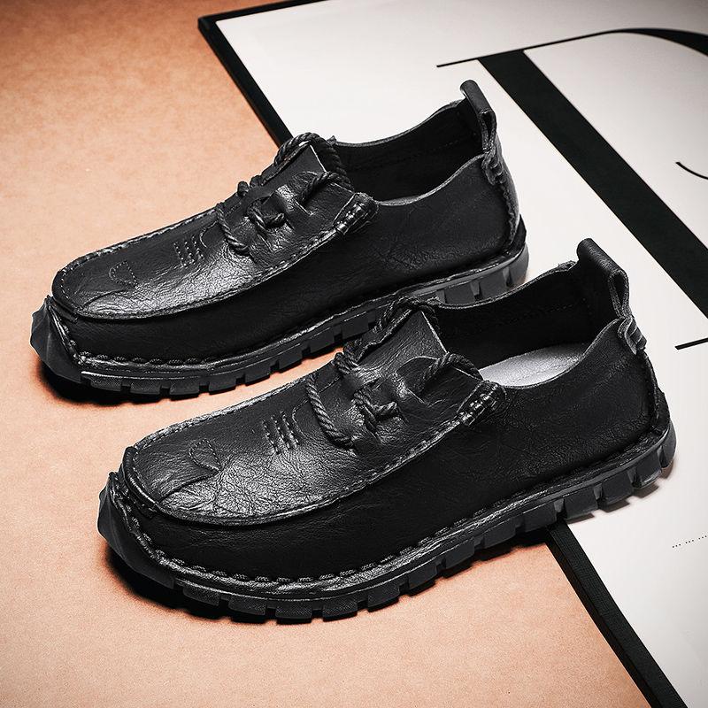 

Мужская повседневная кожаная обувь на плоской подошве на весну и осень 46